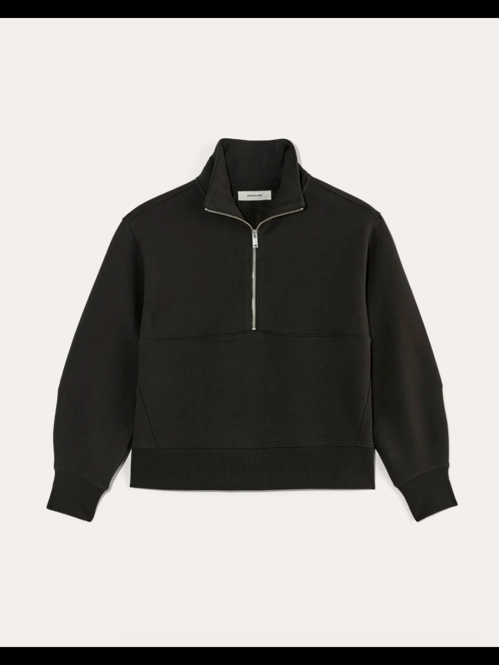 Everlane Organic Cotton Half-Zip Black Women's Sweater